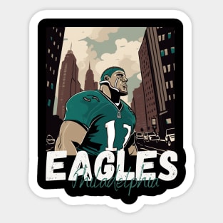 Philadelphia eagles football player graphic design cartoon style beautiful artwork Sticker